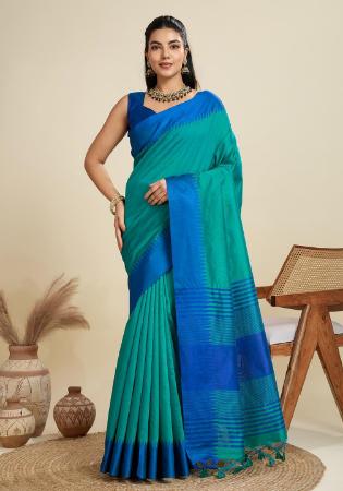 Picture of Beauteous Silk Dark Cyan Saree