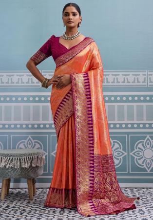 Picture of Comely Silk Chocolate Saree