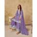 Picture of Chiffon Light Slate Grey Straight Cut Salwar Kameez