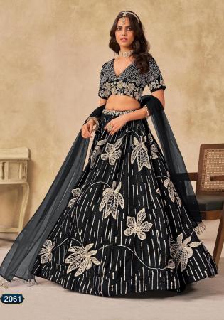 Picture of Delightful Silk Black Lehenga Choli