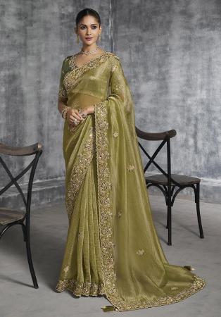 Picture of Bewitching Silk Olive Drab Saree