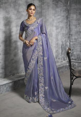 Picture of Statuesque Silk Light Slate Grey Saree