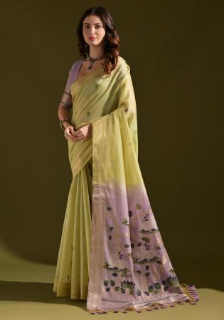Picture of Pleasing Cotton Dark Khaki Saree