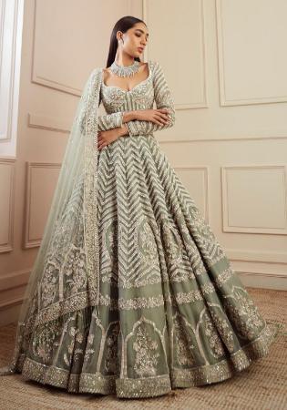 Picture of Lovely Georgette & Net Dark Grey Lehenga Choli