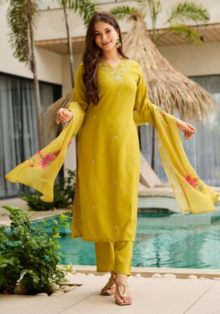 Picture of Amazing Rayon Golden Rod Readymade Salwar Kameez