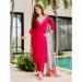 Picture of Shapely Rayon Hot Pink Readymade Salwar Kameez
