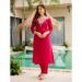 Picture of Shapely Rayon Hot Pink Readymade Salwar Kameez