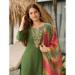 Picture of Rayon Dark Olive Green Readymade Salwar Kameez