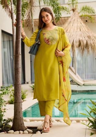 Picture of Rayon Dark Golden Rod Readymade Salwar Kameez