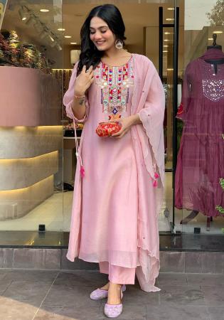 Picture of Ideal Chiffon Pink Readymade Salwar Kameez