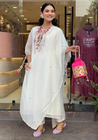 Picture of Radiant Chiffon Off White Readymade Salwar Kameez