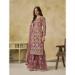 Picture of Magnificent Net Rosy Brown Straight Cut Salwar Kameez