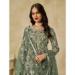 Picture of Net Dark Olive Green Straight Cut Salwar Kameez