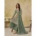 Picture of Net Dark Olive Green Straight Cut Salwar Kameez