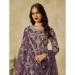 Picture of Delightful Net Dim Gray Straight Cut Salwar Kameez