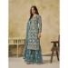 Picture of Well Formed Net Slate Grey Straight Cut Salwar Kameez