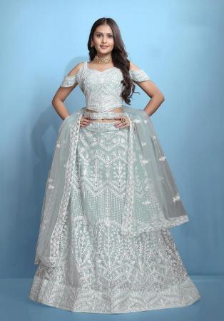 Picture of Radiant Net Deep Sky Blue Lehenga Choli