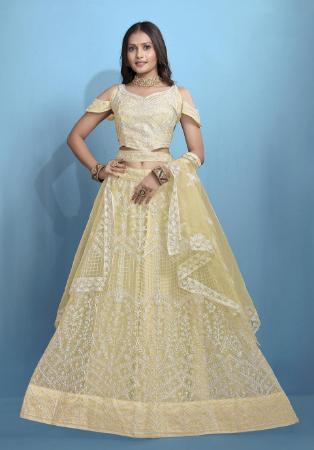 Picture of Sublime Net Antique White Lehenga Choli