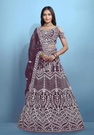 Picture of Ideal Net Dim Gray Lehenga Choli