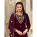 Picture of Well Formed Chiffon Maroon Straight Cut Salwar Kameez