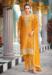 Picture of Chiffon Dark Golden Rod Straight Cut Salwar Kameez
