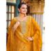 Picture of Chiffon Dark Golden Rod Straight Cut Salwar Kameez