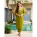 Picture of Enticing Chiffon Olive Readymade Salwar Kameez