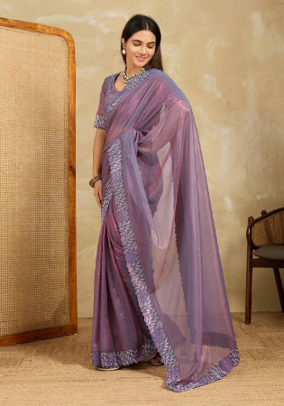 Picture of Graceful Net Dim Gray Saree