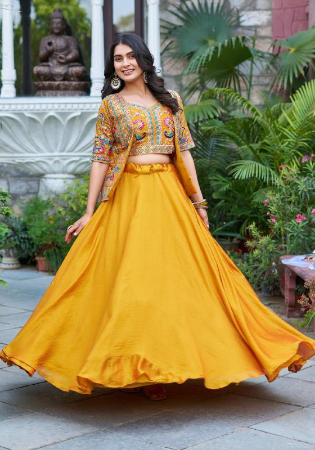 Picture of Charming Chiffon Sandy Brown Readymade Lehenga Choli