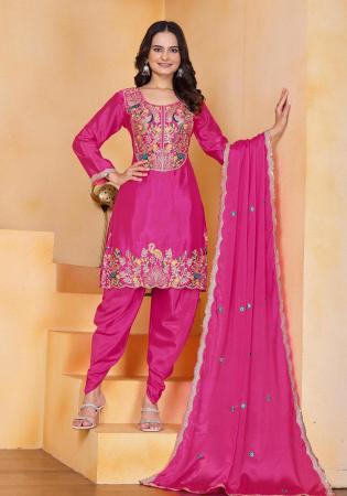 Picture of Chiffon Medium Violet Red Readymade Salwar Kameez