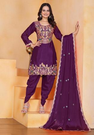 Picture of Marvelous Chiffon Brown Readymade Salwar Kameez