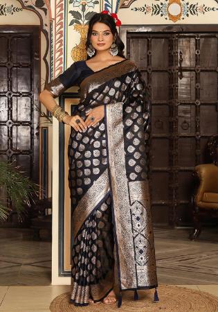 Picture of Delightful Silk Indigo Saree