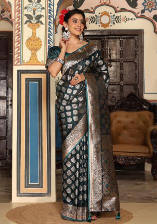 Picture of Excellent Silk Sea Green Saree