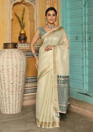 Picture of Wonderful Linen Dark Khaki Saree