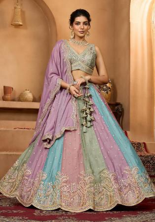 Picture of Exquisite Organza Grey Lehenga Choli