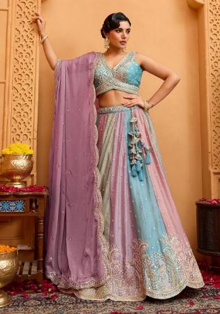 Picture of Radiant Organza Dim Gray Lehenga Choli