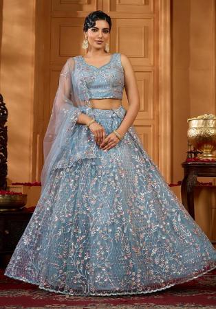 Picture of Graceful Organza Dim Gray Lehenga Choli