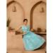 Picture of Appealing Organza Sea Green Lehenga Choli