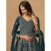 Picture of Georgette Dark Slate Blue Straight Cut Salwar Kameez