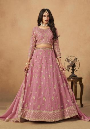 Picture of Wonderful Organza Pink Lehenga Choli