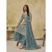 Picture of Bewitching Net Light Blue Straight Cut Salwar Kameez