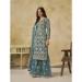 Picture of Bewitching Net Light Blue Straight Cut Salwar Kameez