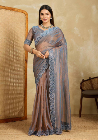 Picture of Sublime Net Grey Saree