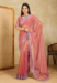 Picture of Superb Net Dark Salmon Saree