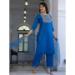 Picture of Good Looking Silk Teal Readymade Salwar Kameez