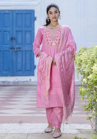 Picture of Amazing Silk Hot Pink Readymade Salwar Kameez