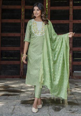 Picture of Good Looking Silk Dark Sea Green Readymade Salwar Kameez