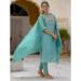 Picture of Well Formed Silk Teal Readymade Salwar Kameez
