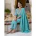 Picture of Well Formed Silk Teal Readymade Salwar Kameez
