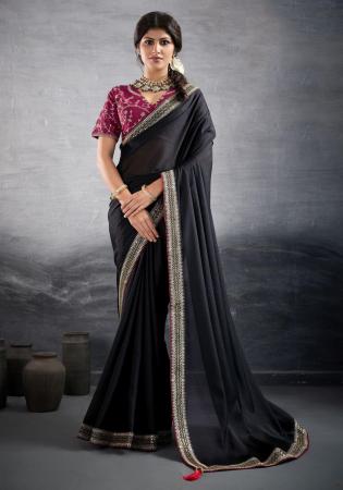 Picture of Radiant Georgette Black Saree